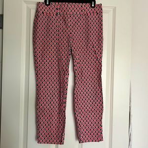 Patterned pink and navy pants